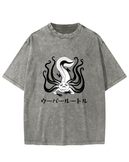Japanese Personalized Octopus Pattern Vintage Distressed T-shirt-Zazasy