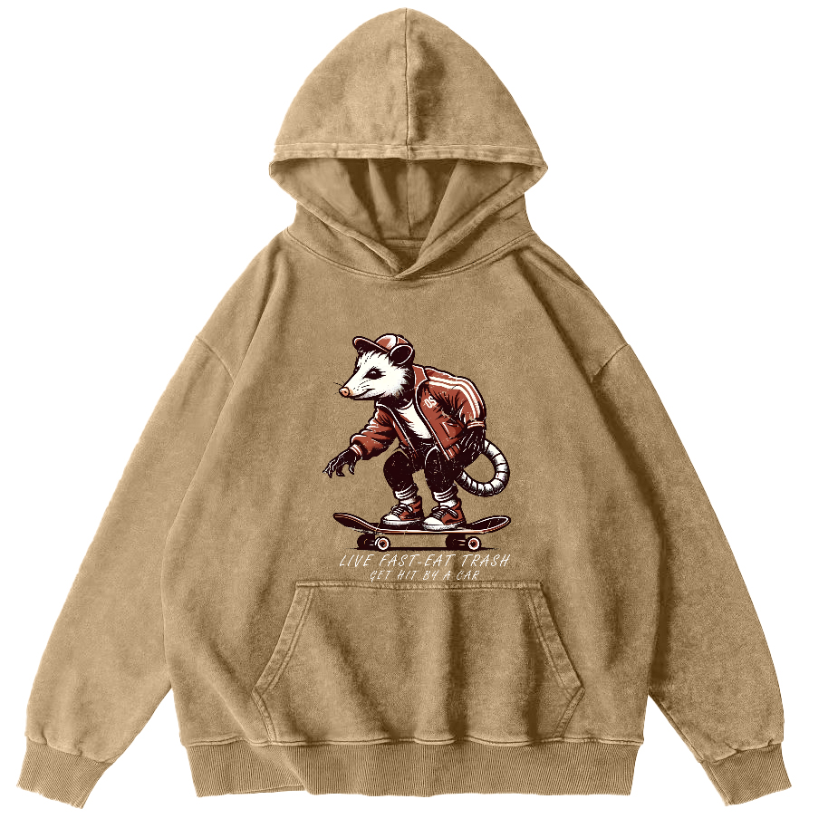 I like Skateboarding Vintage Distressed Hoodie-Zazasy
