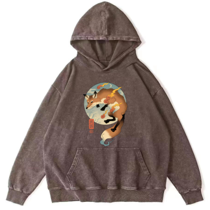 Firefox Japanese Vintage Distressed Hoodie-Zazasy