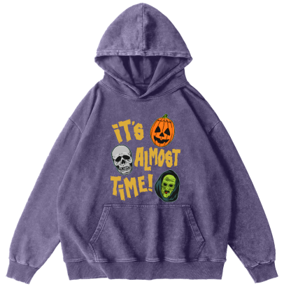 It‘s Almost Time ﻿ Vintage Washed Hoodie-Zazasy