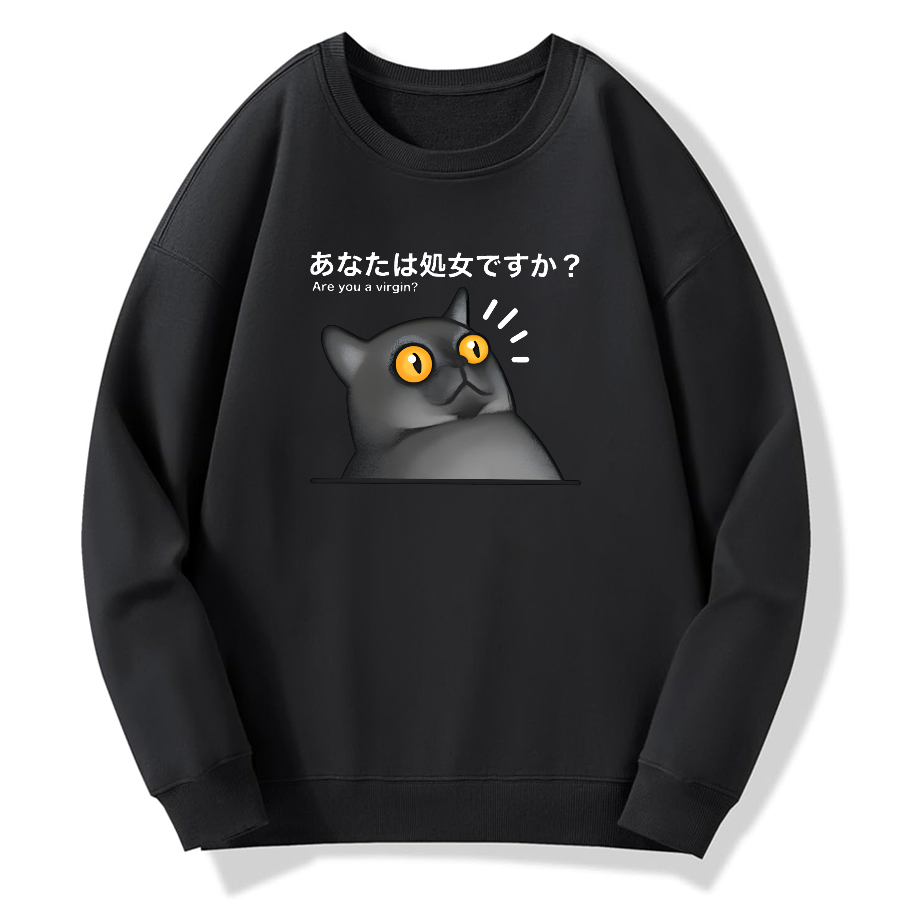 VIRGIN CAT Cotton Pullover Sweatshirt