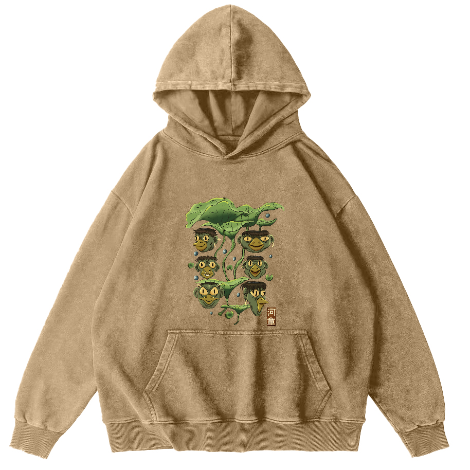 Cute Cartoon Pattern Japanese Style Vintage Distressed Hoodie-Zazasy