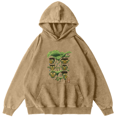 Cute Cartoon Pattern Japanese Style Vintage Distressed Hoodie-Zazasy