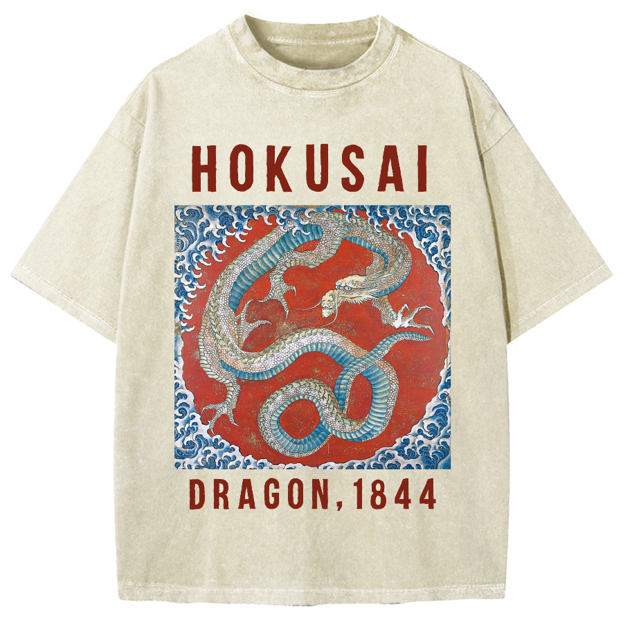 Hokusai Dragon Vintage Washed T-shirt