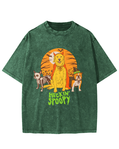 Cute Dog Halloween Vintage Distressed T-shirt-Zazasy