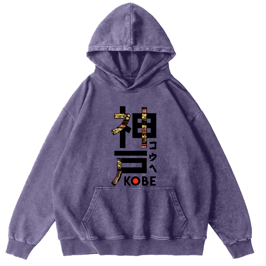 Kobe Japanese Vintage Distressed Hoodie-Zazasy