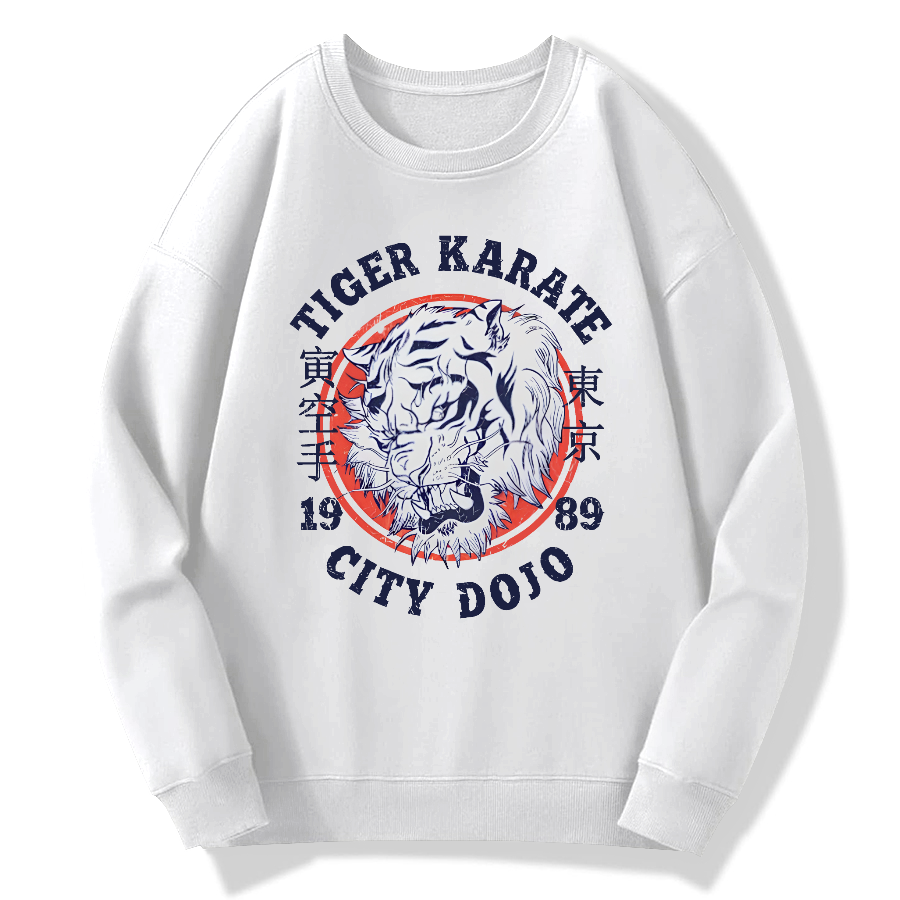 Tiger Karate City Dojo retro Cotton Pullover Sweatshirt