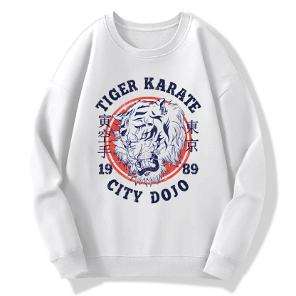 Tiger Karate City Dojo retro Cotton Pullover Sweatshirt