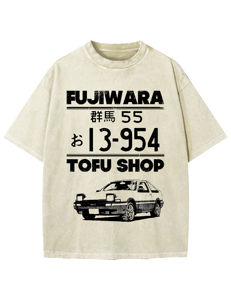Fujiwara tofu shop Car Vintage Washed T-shirt