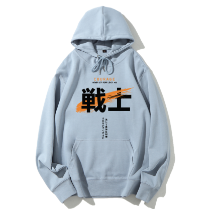 Warrior Japanese Hanzi Cotton Hoodie
