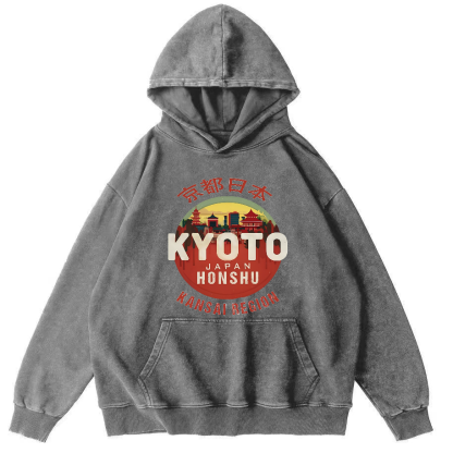 Retro Style Tokyo Vintage Distressed Hoodie-Zazasy