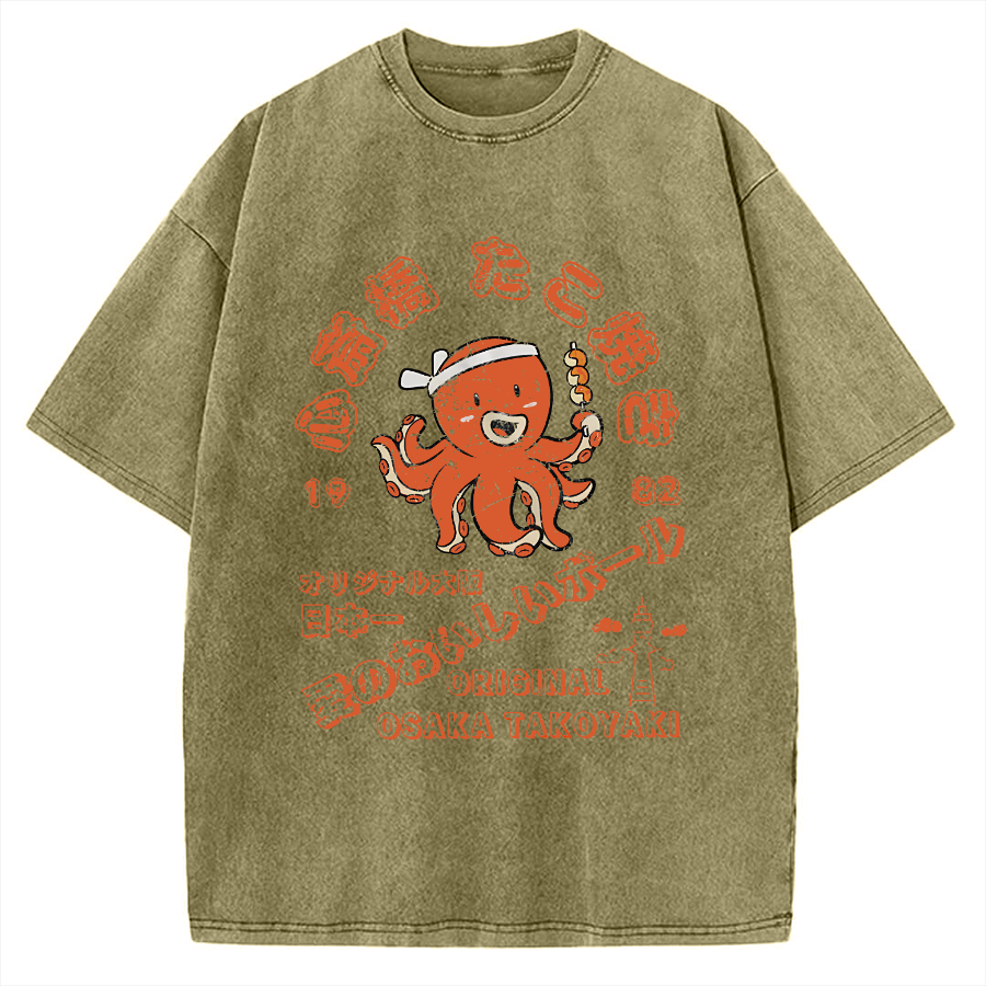 Osaka Shinsaibashi Takoyaki 1982 Vintage Washed T-shirt