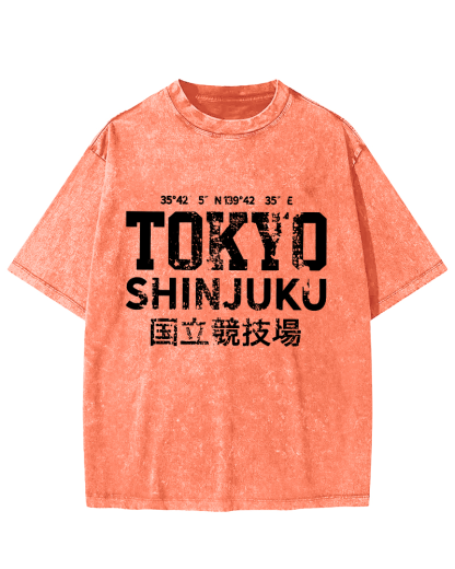 Tokyo National Stadium Vintage Washed T-shirt-Zazasy