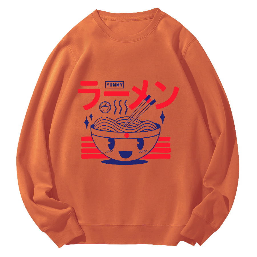 Japanese Lamian Noodles Round Neck Sweatshirt-Zazasy