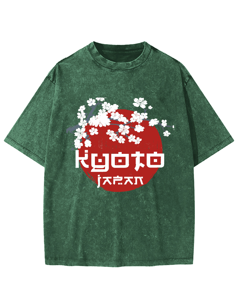 Cerasus Yedoensis  Vintage Washed T-shirt-Zazasy