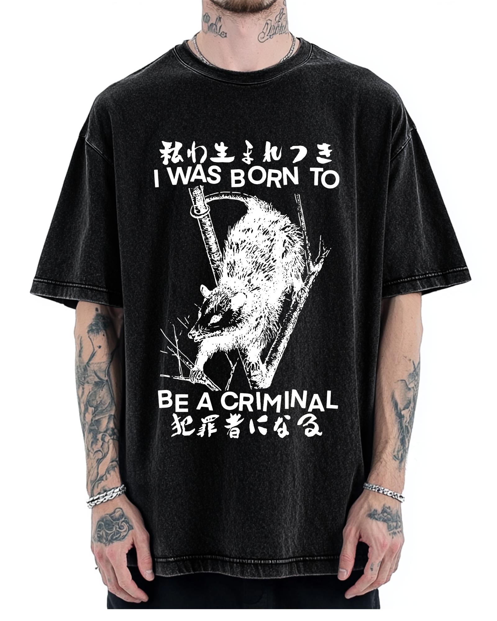 I Was Born To Be A Criminal Vintage Washed T-shirt