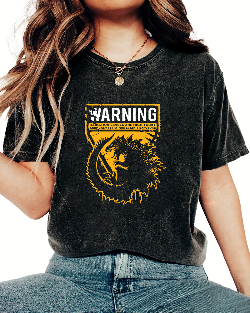 Japanese Retro Monster Pattern Vintage Distressed T-shirt-Zazasy