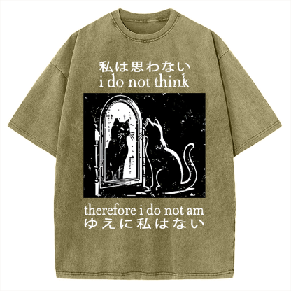 Thinking Cat Vintage Washed T-shirt