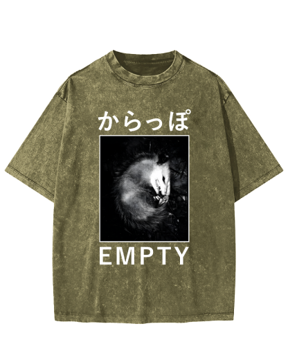 EMPTY Japanese Opossum Vintage Washed T-shirt-Zazasy