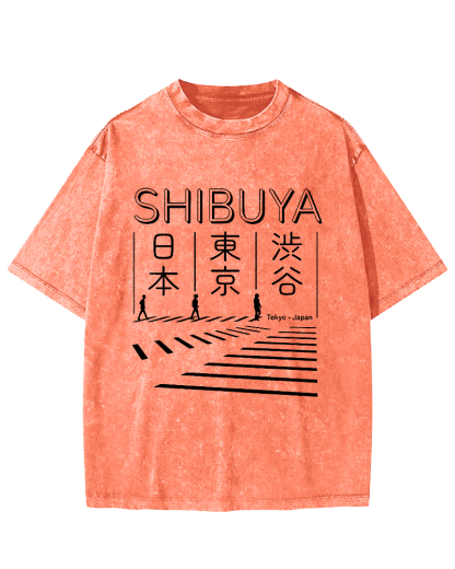 Shibuya Vintage Washed T-shirt-Zazasy