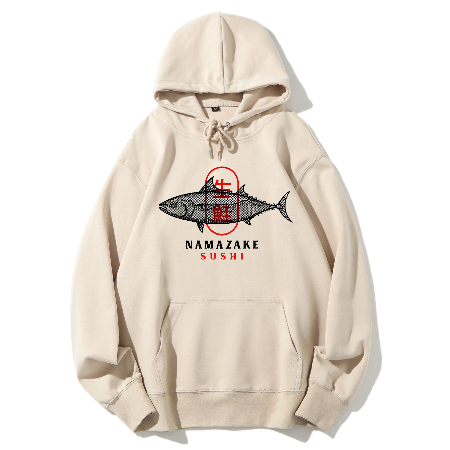 Japanese Sushi Raw Salmon Cotton Hoodie