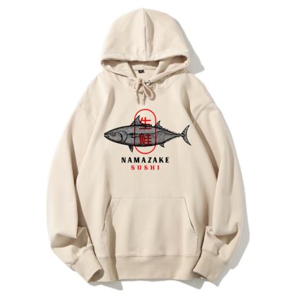 Japanese Sushi Raw Salmon Cotton Hoodie
