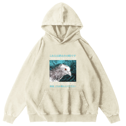 Retro Pigeon Vintage Distressed Hoodie-Zazasy