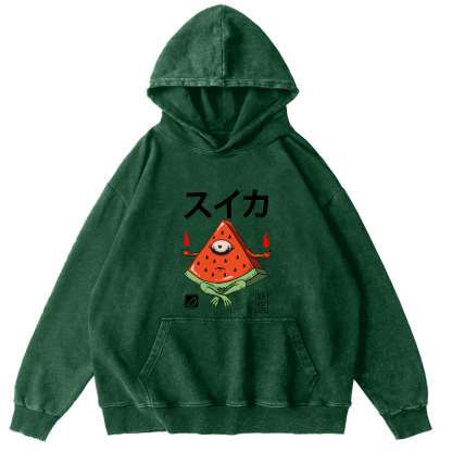 Watermelon Monster Japanese Vintage Distressed Hoodie-Zazasy