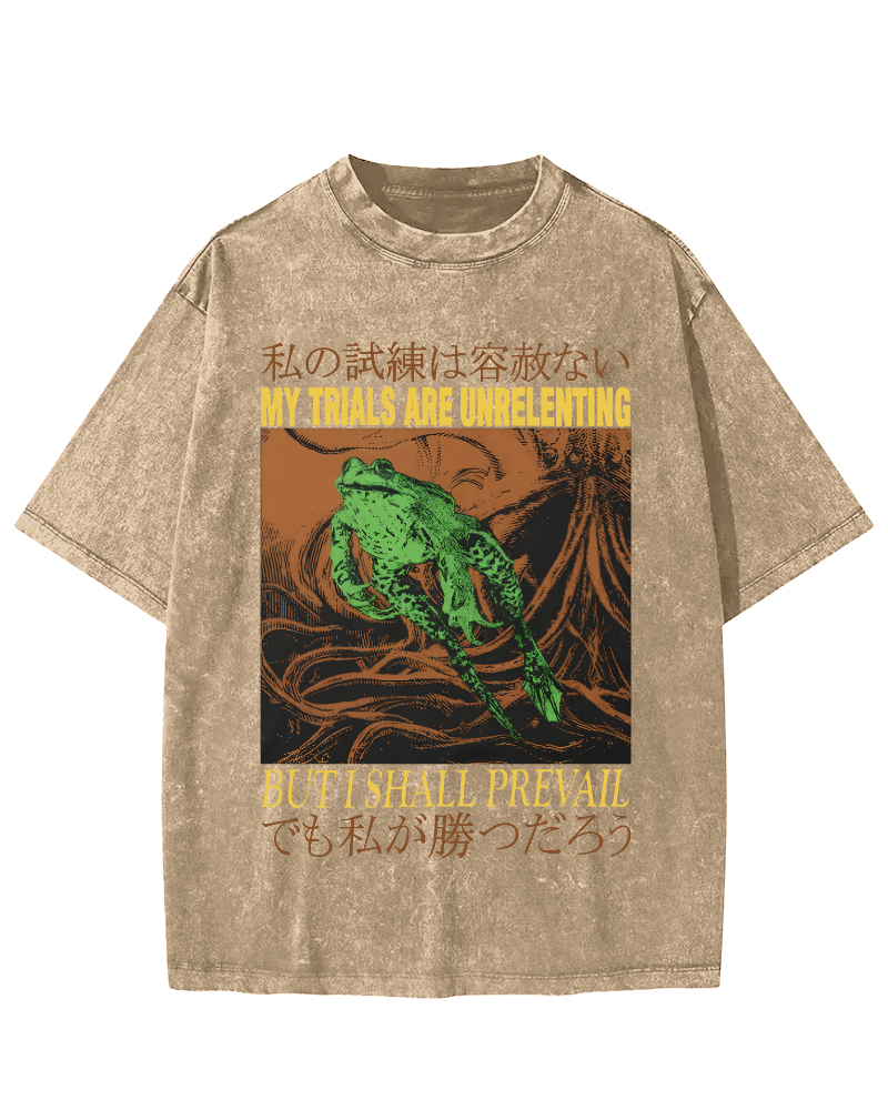 Jumping Frog Japanese Style Vintage Distressed T-shirt-Zazasy