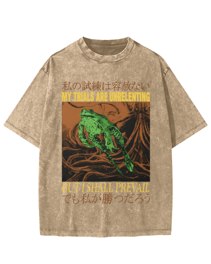 Jumping Frog Japanese Style Vintage Distressed T-shirt-Zazasy