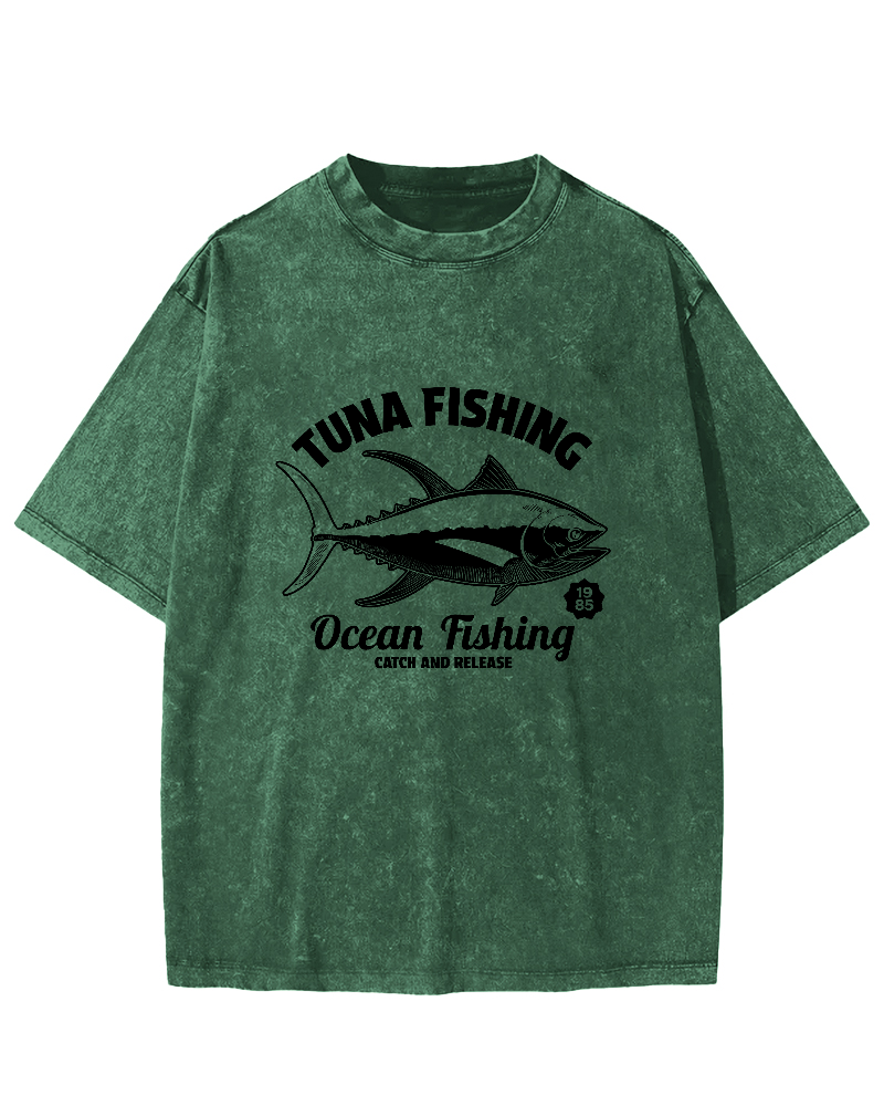 Tuna Japanese Washed T-shirt-Zazasy