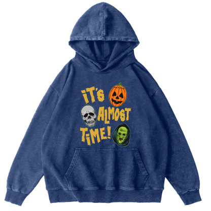 It‘s Almost Time ﻿ Vintage Washed Hoodie-Zazasy