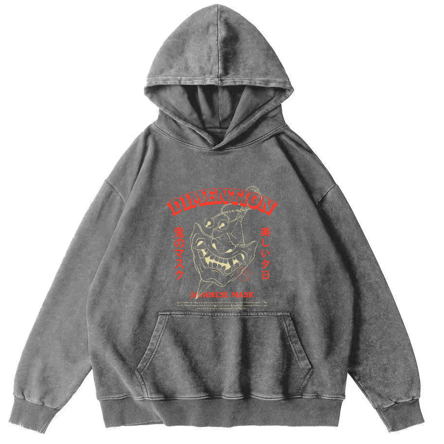 Japanese Culture Vintage Distressed Hoodie-Zazasy
