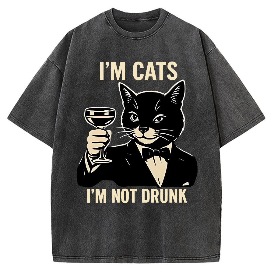 Cat Cheers Meme Funny Vintage Washed T-shirt