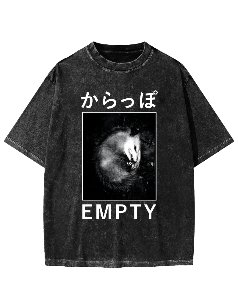 EMPTY Japanese Opossum Vintage Washed T-shirt-Zazasy