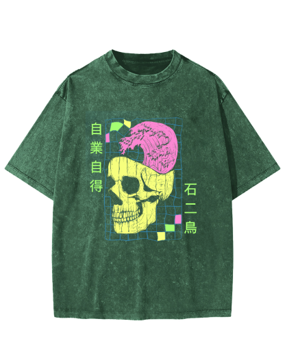 Self Pleasure Japanese Style Vintage Washed T-shirt-Zazasy