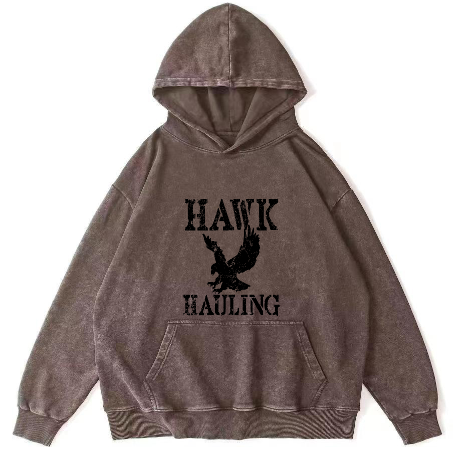 Retro Eagle Pattern Vintage Distressed Hoodie-Zazasy