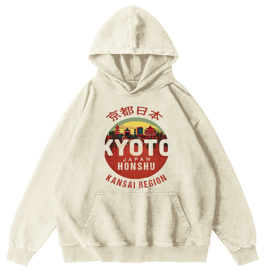 Retro Style Tokyo Vintage Distressed Hoodie-Zazasy