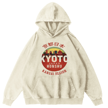 Retro Style Tokyo Vintage Distressed Hoodie-Zazasy