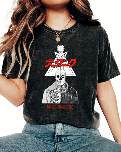 Japanese Style Monster Vintage Distressed T-shirt-Zazasy