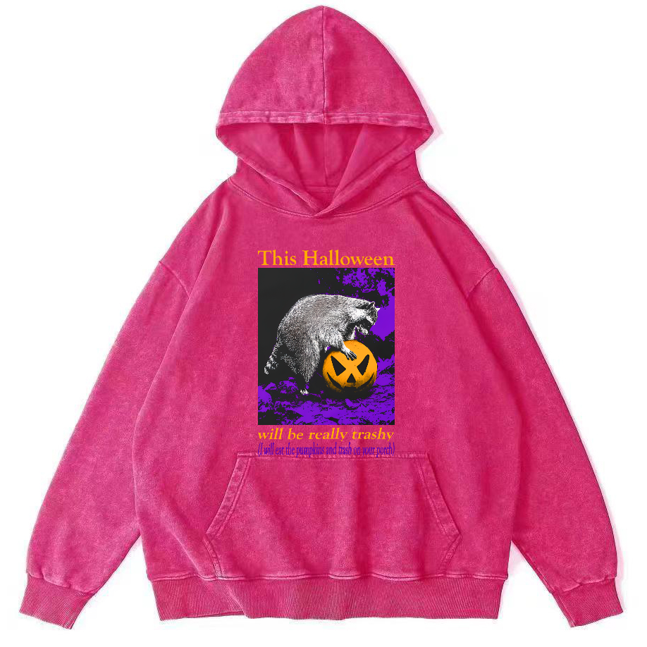 This Year's Halloween Will Be a Vulgar Raccoon Vintage Distressed Hoodie-Zazasy