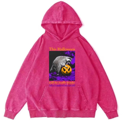 This Year's Halloween Will Be a Vulgar Raccoon Vintage Distressed Hoodie-Zazasy