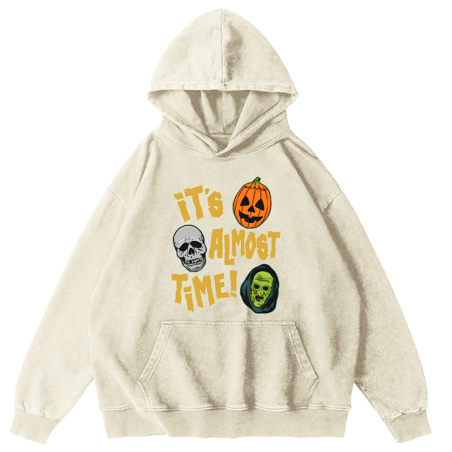 It‘s Almost Time ﻿ Vintage Washed Hoodie-Zazasy