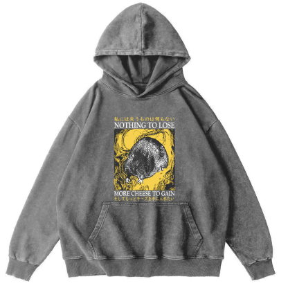 Mouse Pattern Japanese Sstyle Vintage Distressed Hoodie-Zazasy