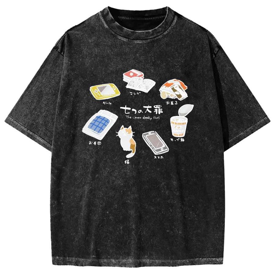 The Seven Deadly Sins Japanese Vintage Washed T-shirt