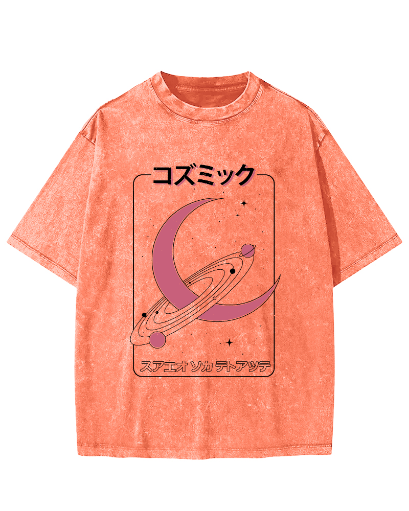 Fashion Planet Japanese Style Vintage Washed T-shirt-Zazasy