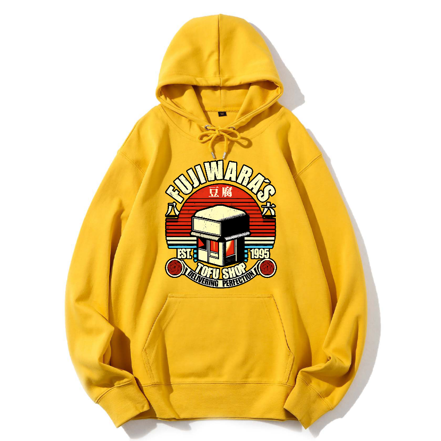 Fujiwara Tofu Shop Retro Anime Cotton Hoodie