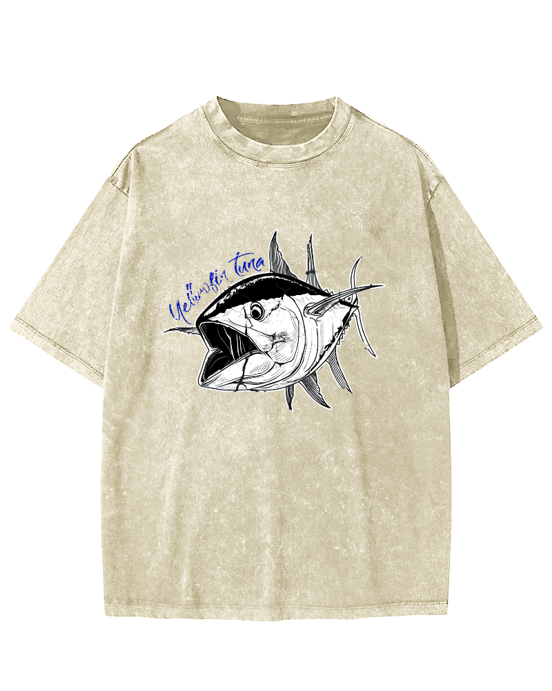 Japanese Tuna Leisure Vintage Distressed T-shirt-Zazasy