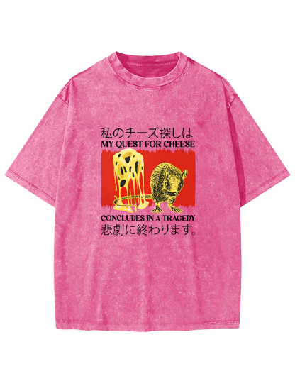 Retro Mouse Japanese Text Vintage Distressed T-shirt-Zazasy