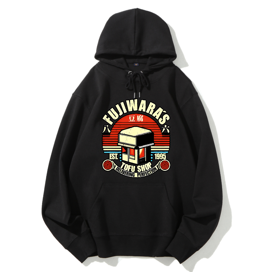Fujiwara Tofu Shop Retro Anime Cotton Hoodie